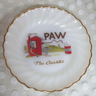 Vintage Anchor Hocking Maw and Paw Plates on Milk Glass - Too Cute!