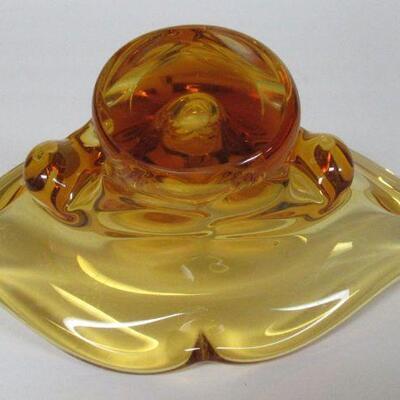 MCM Heavy Amber Bowl or Dish 