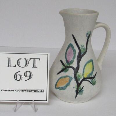 Vintage West Germany Handled Pitcher Hand Painted