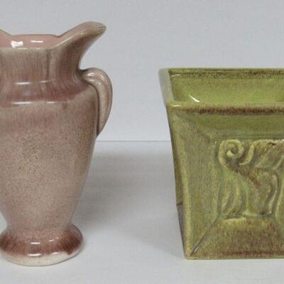 2 Vintage Gonder Pottery Pieces, 1 Vase, 1 Planter