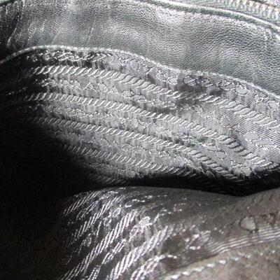 Black Canvas and leather Prada Handbag