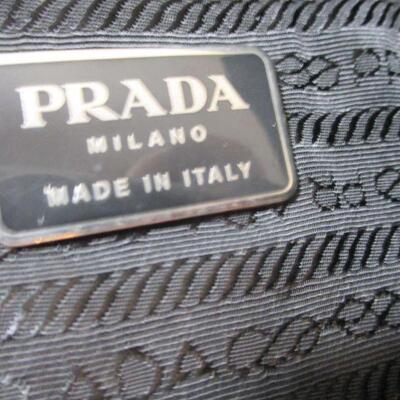 Black Canvas and leather Prada Handbag