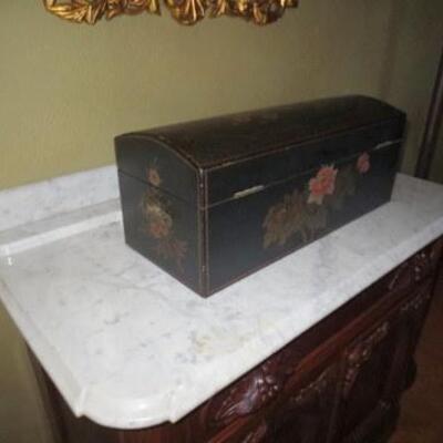 361 - Appealing & Nicely Painted Decorative Trunk Style Box 