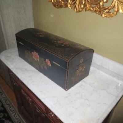 361 - Appealing & Nicely Painted Decorative Trunk Style Box 