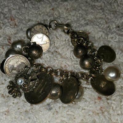Coin Bracelet with Pearls