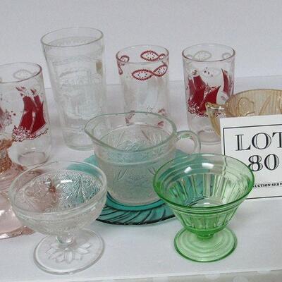 Lot of Vintage Depression Era Glassware 