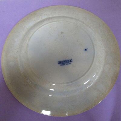 2 Old Plates, Wedgwood Ivanhoe Like Flow Blue, Bridgewood & Son England St Rict Whist Plate