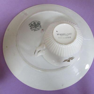 Ironstone Tea Leaf, Spatterware Creamer, Reamer, Holland Theme Bowl
