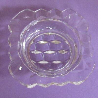 Fenton Hobnail Sugar & Creamer, Fostoria American Individual Ashtray, Westmoreland Ashtray and Napkin Ring, Red Goblet