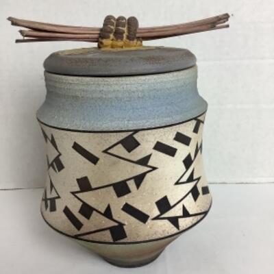K- 100. Artisan Signed and Handcrafted Raku Pottery