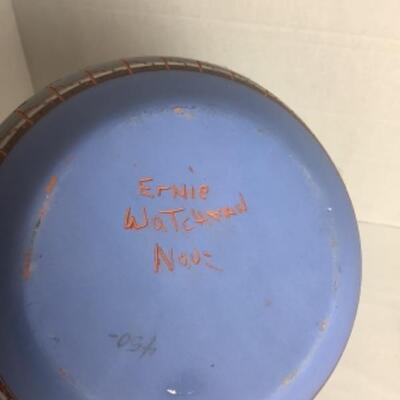 K - 108 Large Pottery Vase Signed by Craftsman, Ernie Watchman Nav