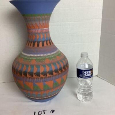 K - 108 Large Pottery Vase Signed by Craftsman, Ernie Watchman Nav
