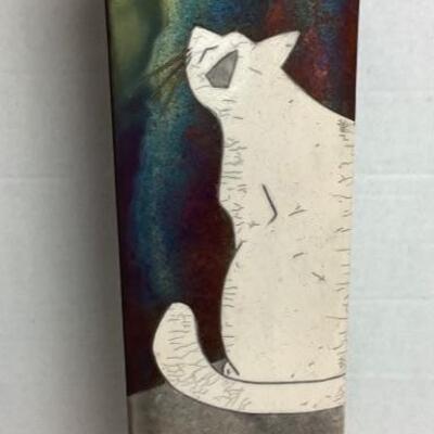 K - 110 Fun Triangle Shaped Pottery Decor ( Cat & Mouse ) 