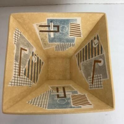 K - 114 Abstract Raku Pottery Bowl, Signed by Creator, VanAssche 