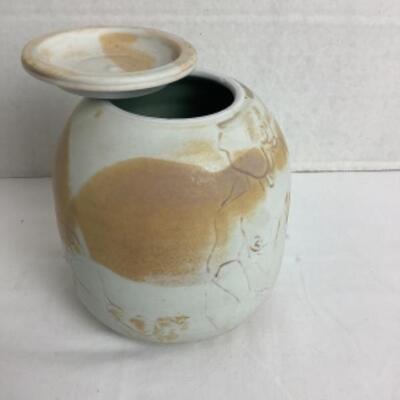 K - 120 Artisan Signed Raku Pottery Jar 