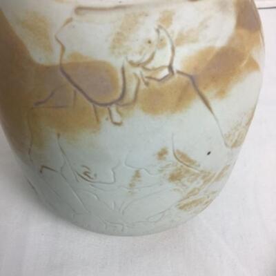K - 120 Artisan Signed Raku Pottery Jar 