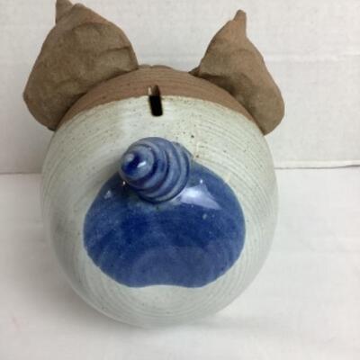 K - 122  Partially Glazed Pottery â€œ Piggy â€œ Bank