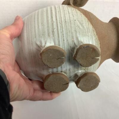 K - 122  Partially Glazed Pottery â€œ Piggy â€œ Bank