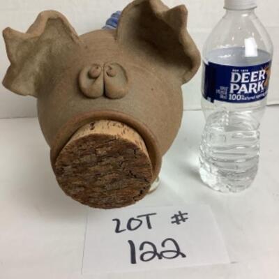 K - 122  Partially Glazed Pottery â€œ Piggy â€œ Bank
