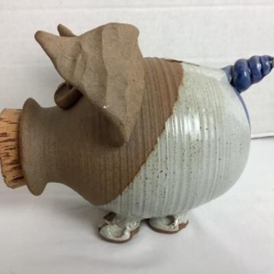 K - 122  Partially Glazed Pottery â€œ Piggy â€œ Bank