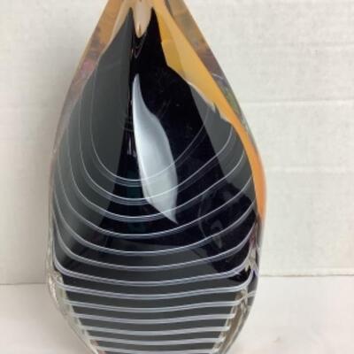 K - 124 Artisan Signed, Woam Sterno 2021,  Hand Blown Glass Paper Weight