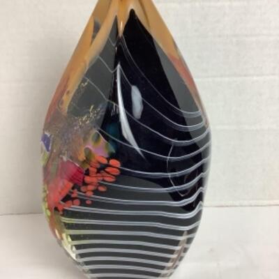 K - 124 Artisan Signed, Woam Sterno 2021,  Hand Blown Glass Paper Weight