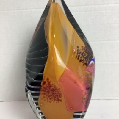 K - 124 Artisan Signed, Woam Sterno 2021,  Hand Blown Glass Paper Weight