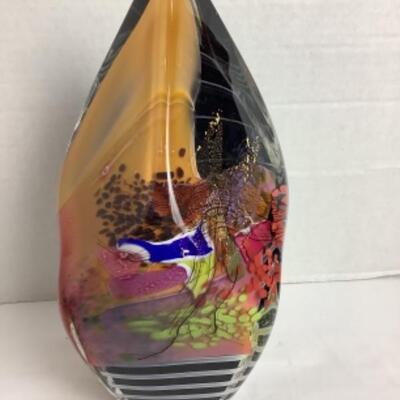 K - 124 Artisan Signed, Woam Sterno 2021,  Hand Blown Glass Paper Weight