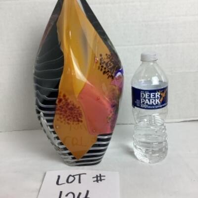 K - 124 Artisan Signed, Woam Sterno 2021,  Hand Blown Glass Paper Weight