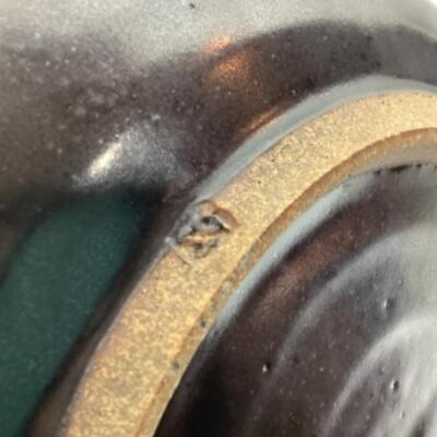 K - 130  Artisan Stamped Decorative Pottery Plate  