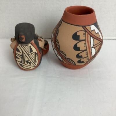 K - 133 Two Pottery Pieces Signed by Inya Jemez 