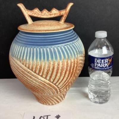 K - 140 Signed / Crafted by Fabrico â€˜96, Pottery Jar with Lid 