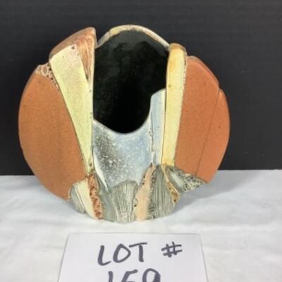 N - 159 Signed / Created by Karl Yost  Tricolored Pottery Vase 
