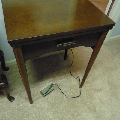 Vintage Sears Sewing Machine with Maple Cabinet