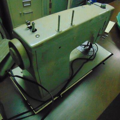 Vintage Sears Sewing Machine with Maple Cabinet