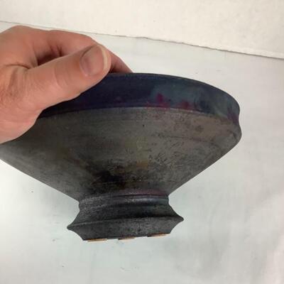 N - 169 Signed / Crafted Raku Pottery Vase 