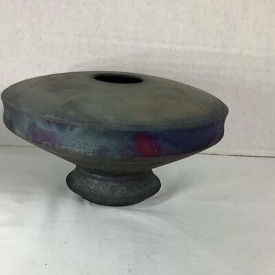 N - 169 Signed / Crafted Raku Pottery Vase 