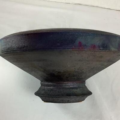 N - 169 Signed / Crafted Raku Pottery Vase 
