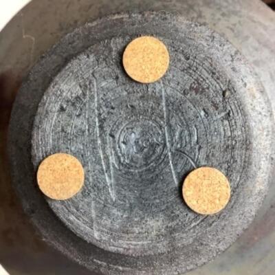 N - 169 Signed / Crafted Raku Pottery Vase 