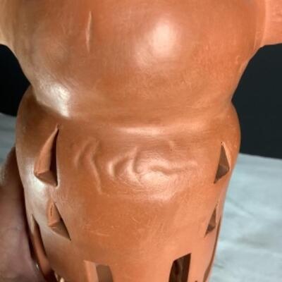 N - 171  Terra Cotta Luminaria Signed / Crafted by Robin Chlad  1989