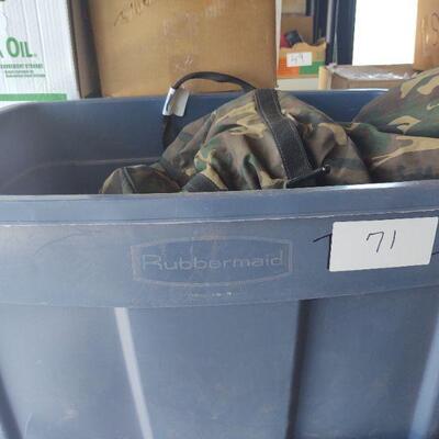 LOT 71 - Camo waders, cowboy boots, bow and arrows(no tips)