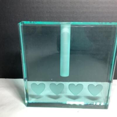 N - 173   Stephen Schlanser - Signed Heart Bud Vase 1999. #01