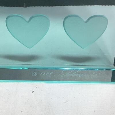 N - 173   Stephen Schlanser - Signed Heart Bud Vase 1999. #01