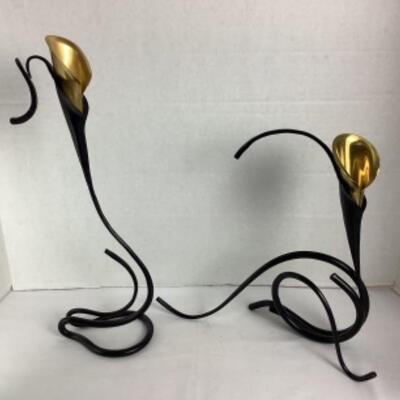 N - 180  Jack Brubaker Calla Lily Sculptures, both Stamped 