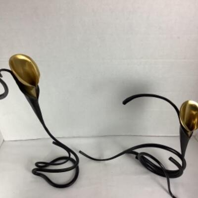 N - 180  Jack Brubaker Calla Lily Sculptures, both Stamped 