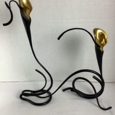N - 180  Jack Brubaker Calla Lily Sculptures, both Stamped 