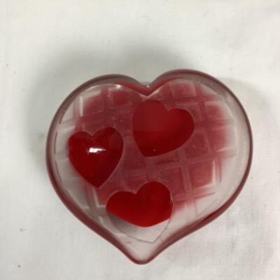 N - 183  Signed / Crafted by Valerie Surjan , Heart Shaped Paper weight 