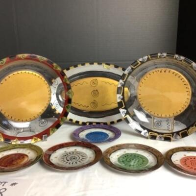 N - 188  Kay Young Painted Glass Art  ( 8 pcs ) 