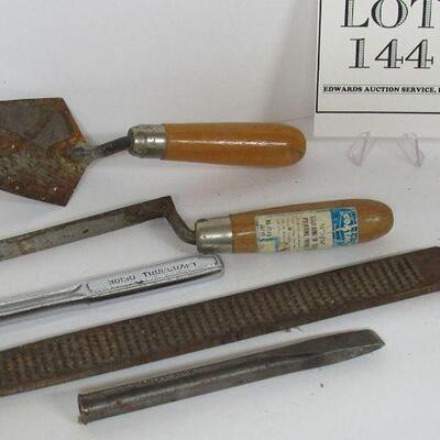 5 Vintage Tools Very Sturdy Large Rasp File, Punch, Socket Wrench, More