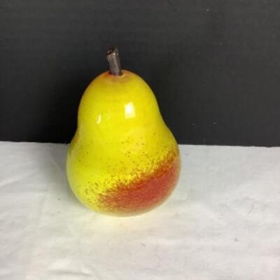 N - 189 Signed / Crafted by Shawn E. Messenger 2016 Pear Paper Weight 